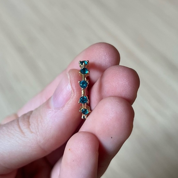 Anthropologie Ring Gold and Blue Stones size 6 - Picture 2 of 6